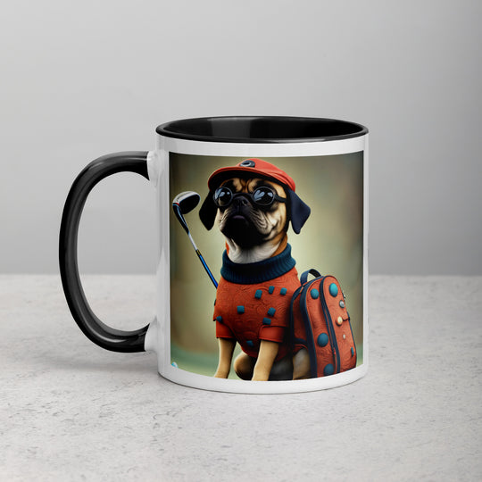 Puggle Golfer- Mug with Color Inside v4