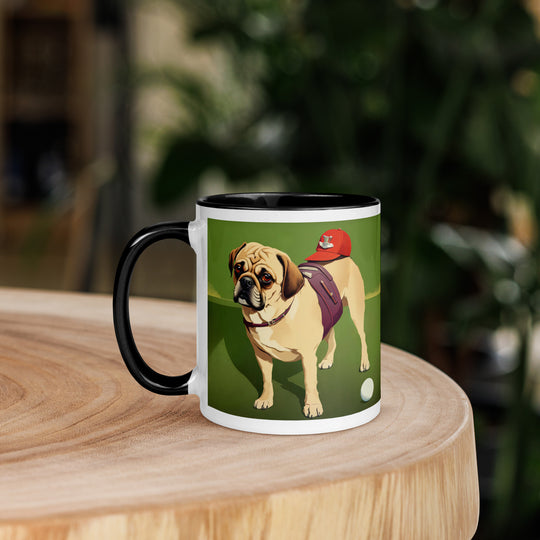 Puggle Golfer- Mug with Color Inside v11