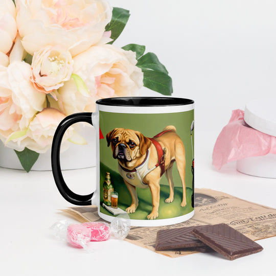 Puggle Golfer- Mug with Color Inside v15