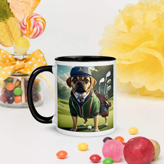 Puggle Golfer- Mug with Color Inside v16