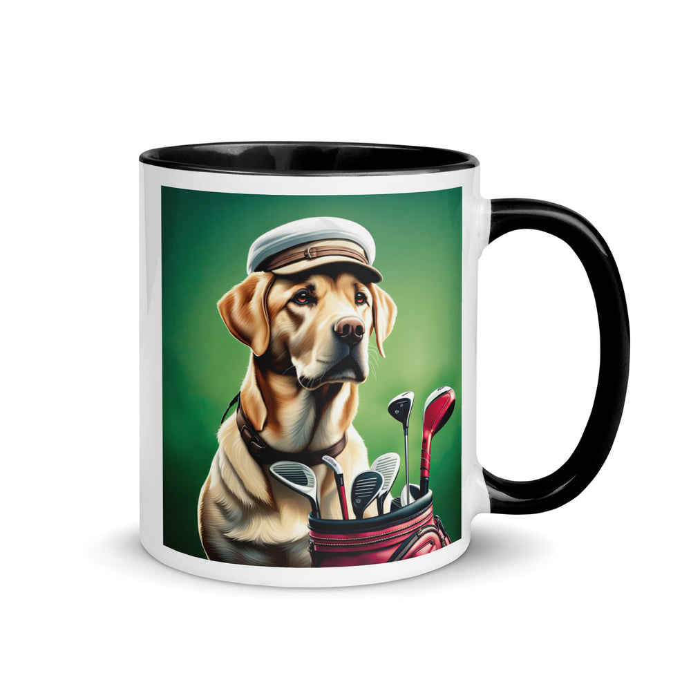 Mug with Color Inside-Labrador Retriever Golfer V2