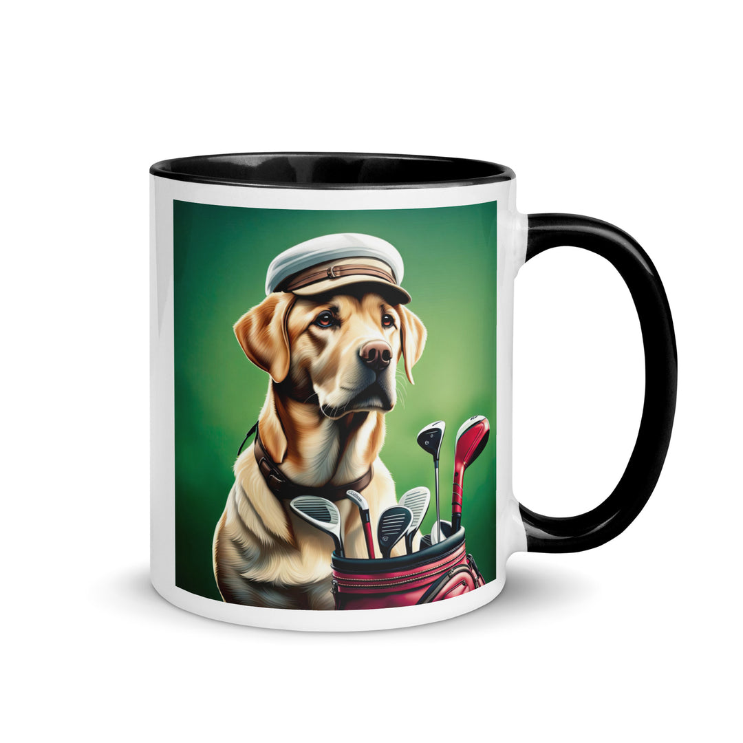 Mug with Color Inside-Labrador Retriever Golfer V2