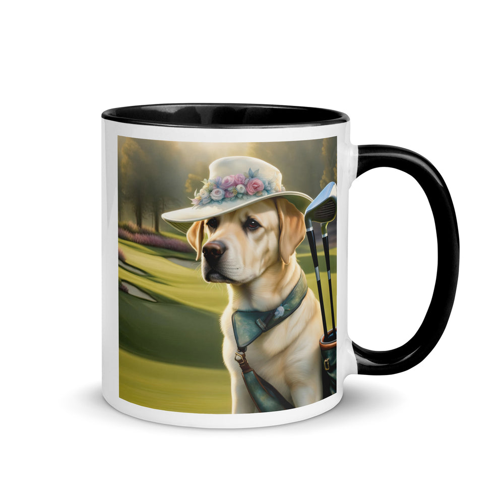 Mug with Color Inside-Labrador Retriever Golfer V4