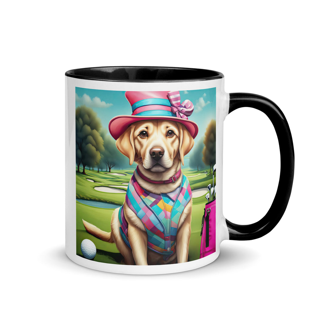 Mug with Color Inside-Labrador Retriever Golfer V6