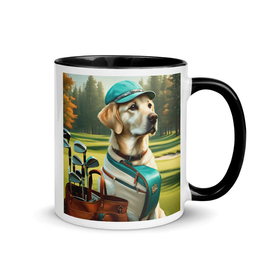 Mug with Color Inside-Labrador Retriever Golfer  V7