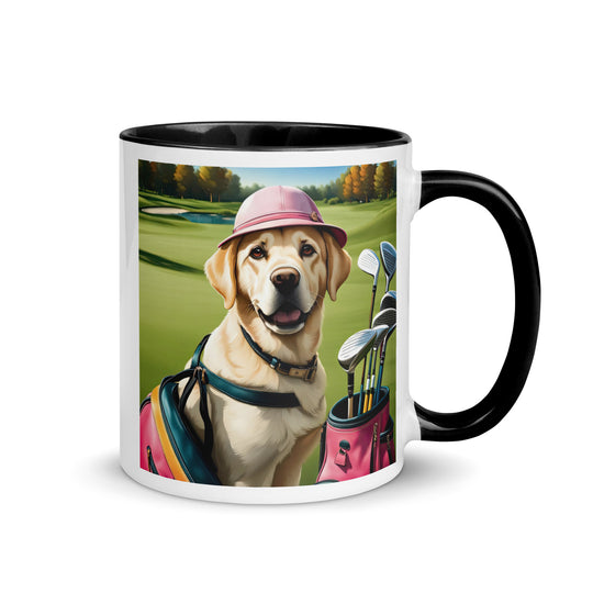 Mug with Color Inside-Labrador Retriever Golfer V10