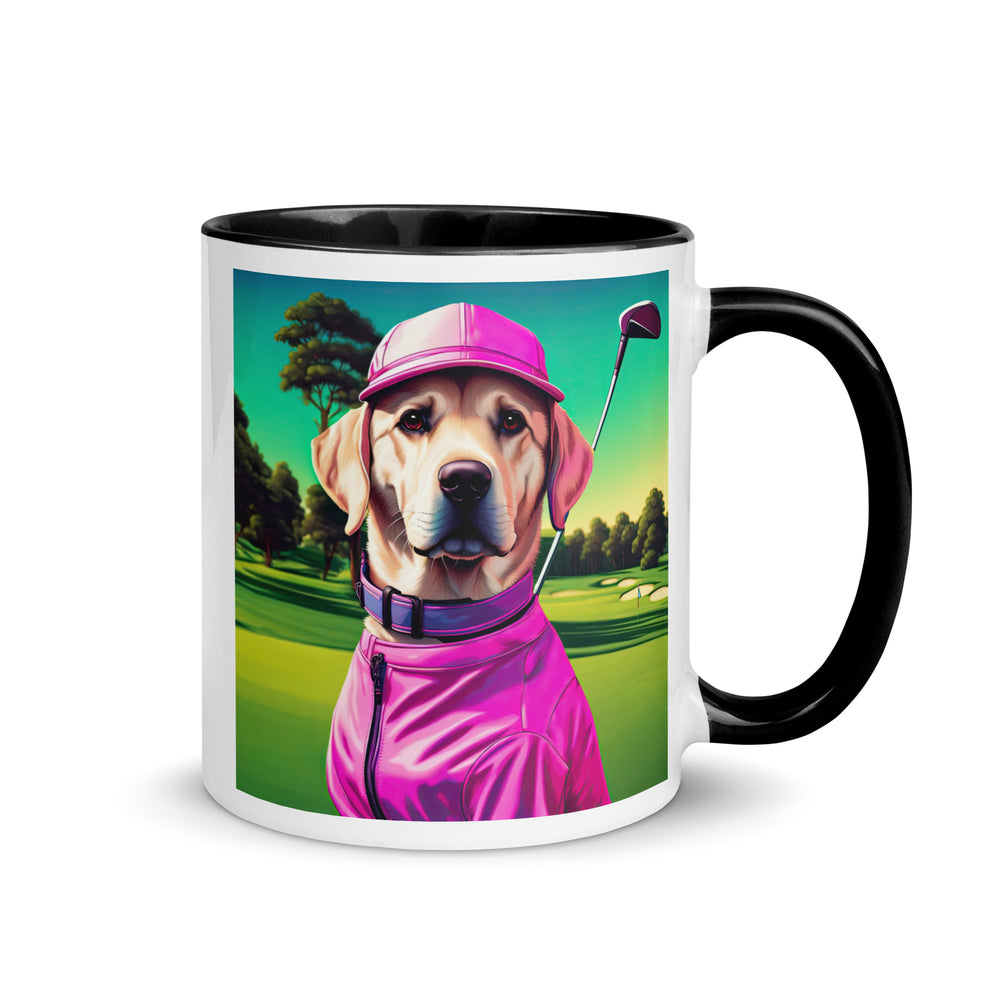 Mug with Color Inside-Labrador Retriever Golfer V14