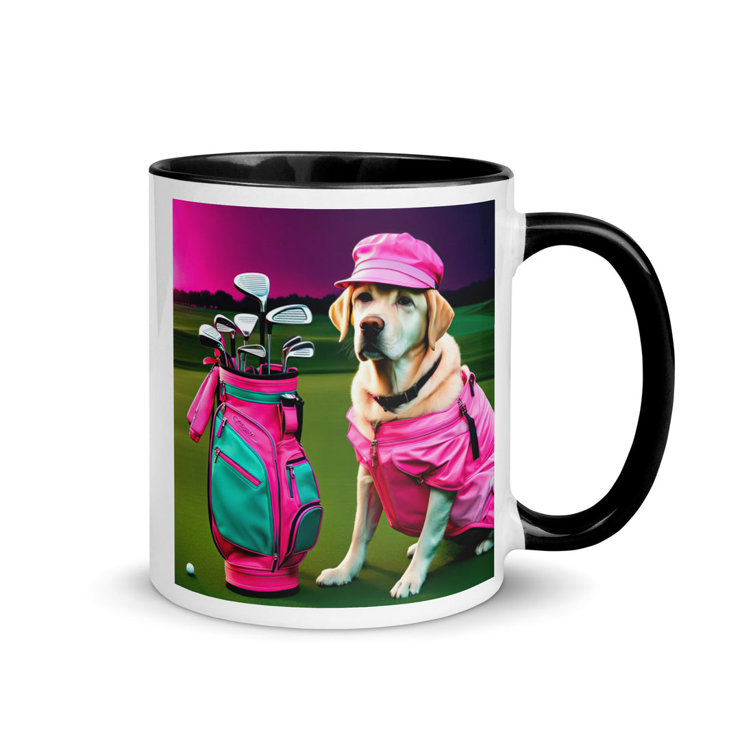 Mug with Color Inside-Labrador Retriever Golfer V16