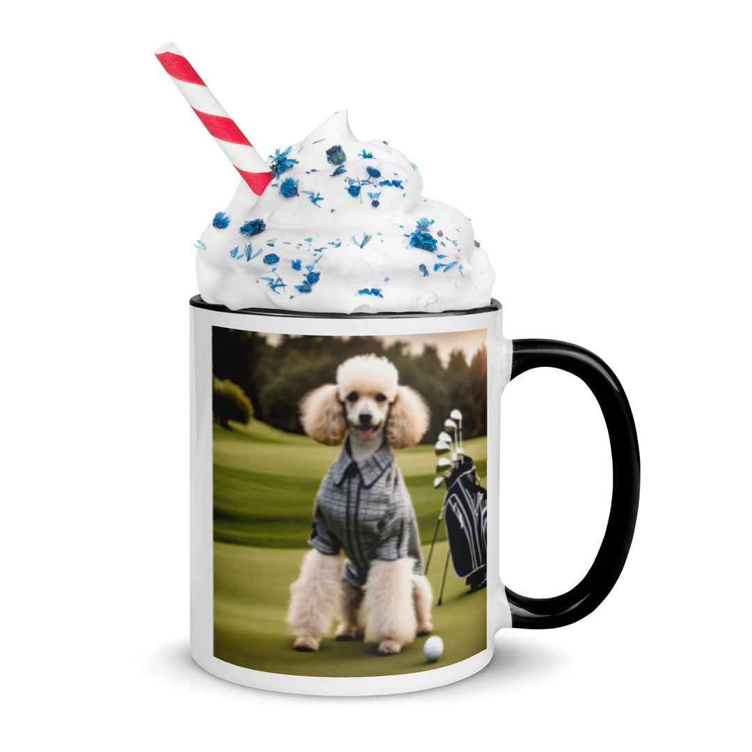 Poodle Golfer- Mug with Color Inside v2