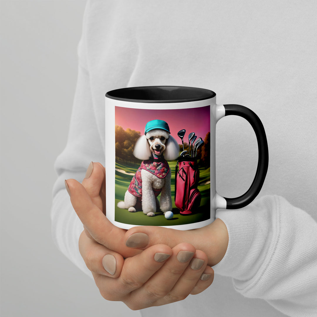 Poodle Golfer- Mug with Color Inside v5