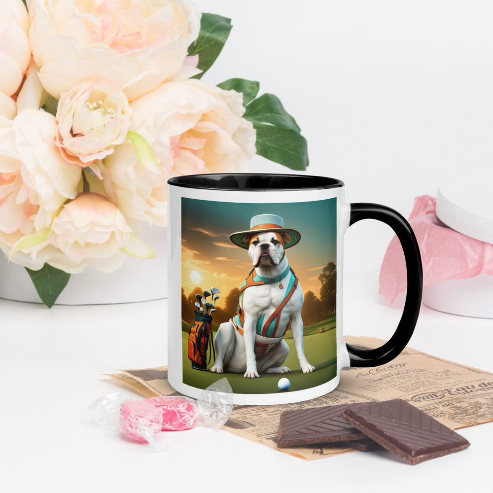 American Bulldog Golfer- Mug with Color Inside v2