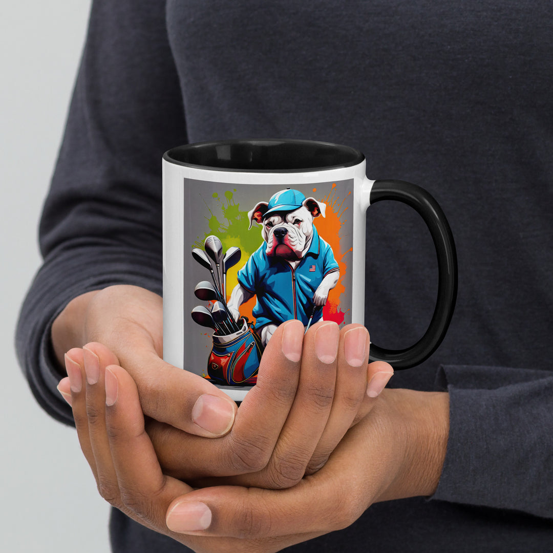 Bulldog Golfer- Mug with Color Inside V2