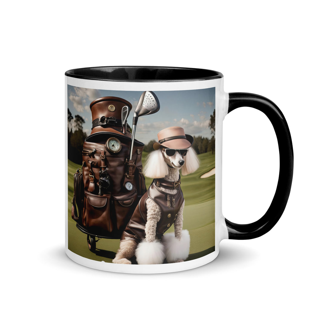 Poodle Golfer- Mug with Color Inside v6