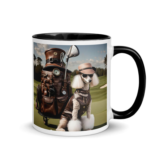 Poodle Golfer- Mug with Color Inside v6