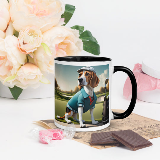 Beagle Golfer- Mug with Color Inside v2