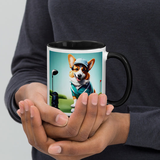 Pembroke Welsh Corgi Golfer- Mug with Color Inside