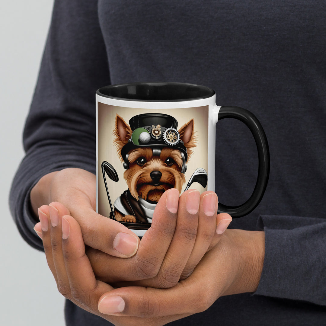 Yorkshire Terrier Golfer- Mug with Color Inside v3