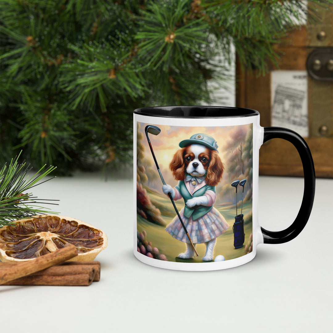 Cavalier King Charles Spaniel Golfer- Mug with Color Inside