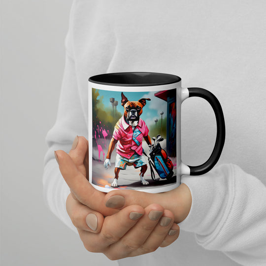 Boxer Golfer- Mug with Color Inside v2