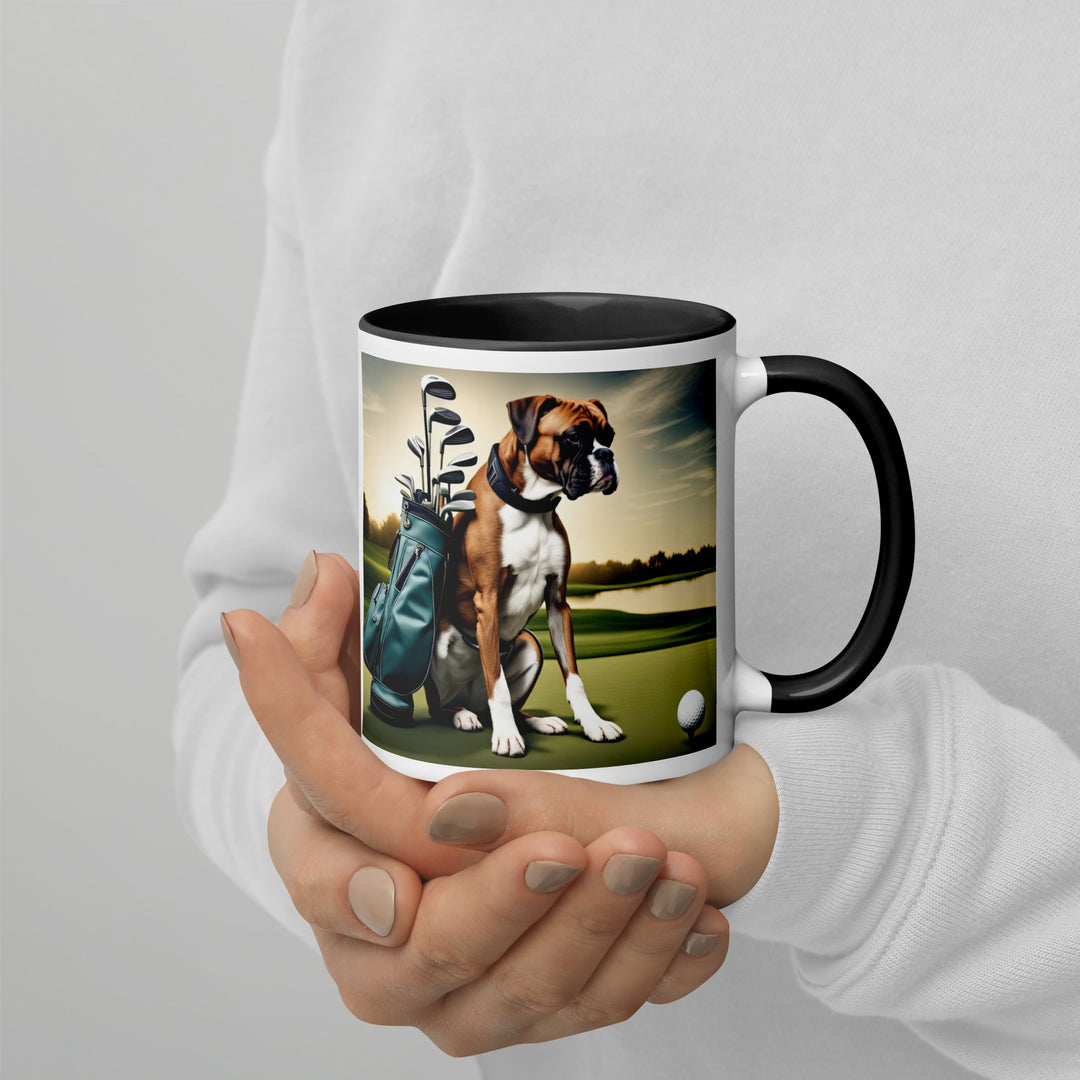 Boxer Golfer- Mug with Color Inside v3