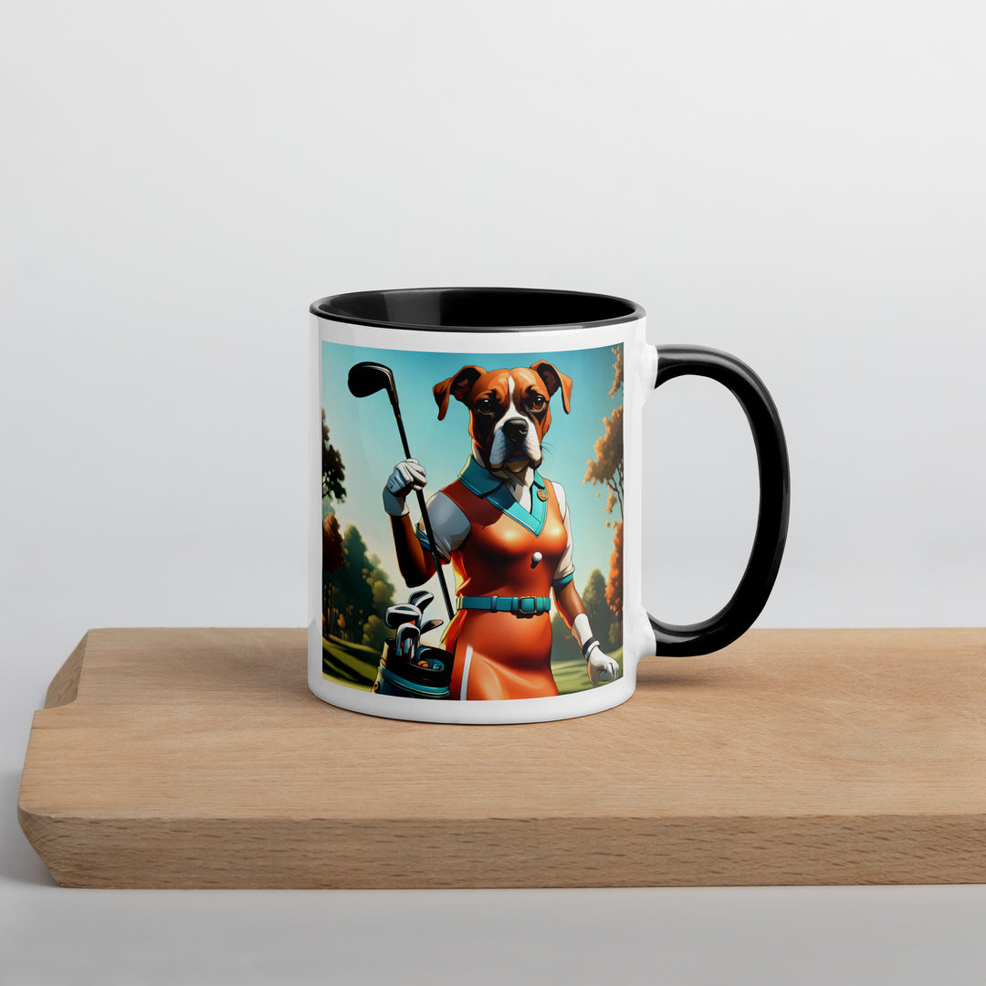 Boxer Golfer- Mug with Color Inside v4