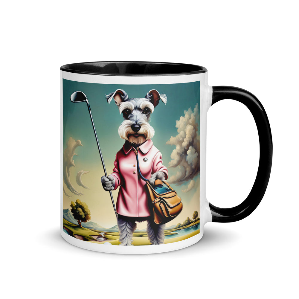 Miniature Schnauzer Golfer- Mug with Color Inside