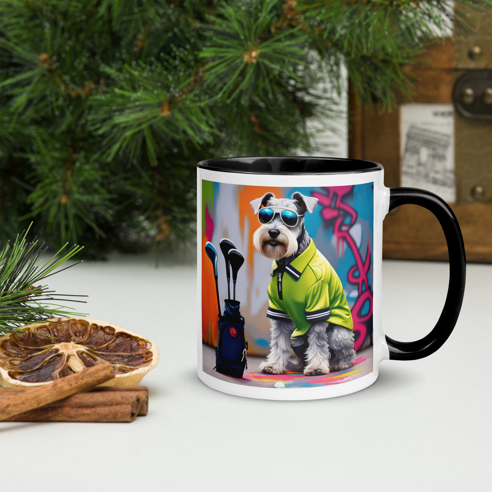 Miniature Schnauzer Golfer- Mug with Color Inside v3