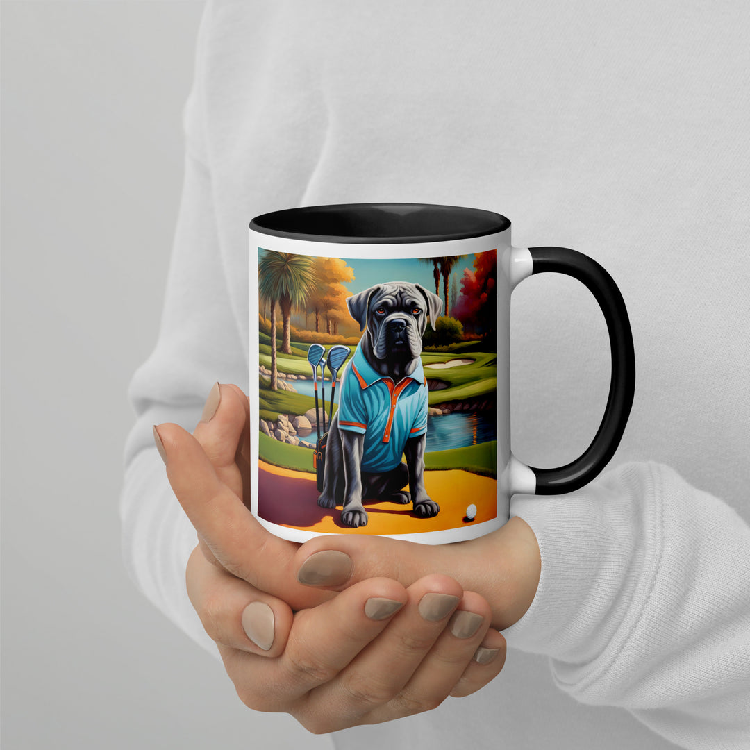 Cane Corso Golfer- Mug with Color Inside v4