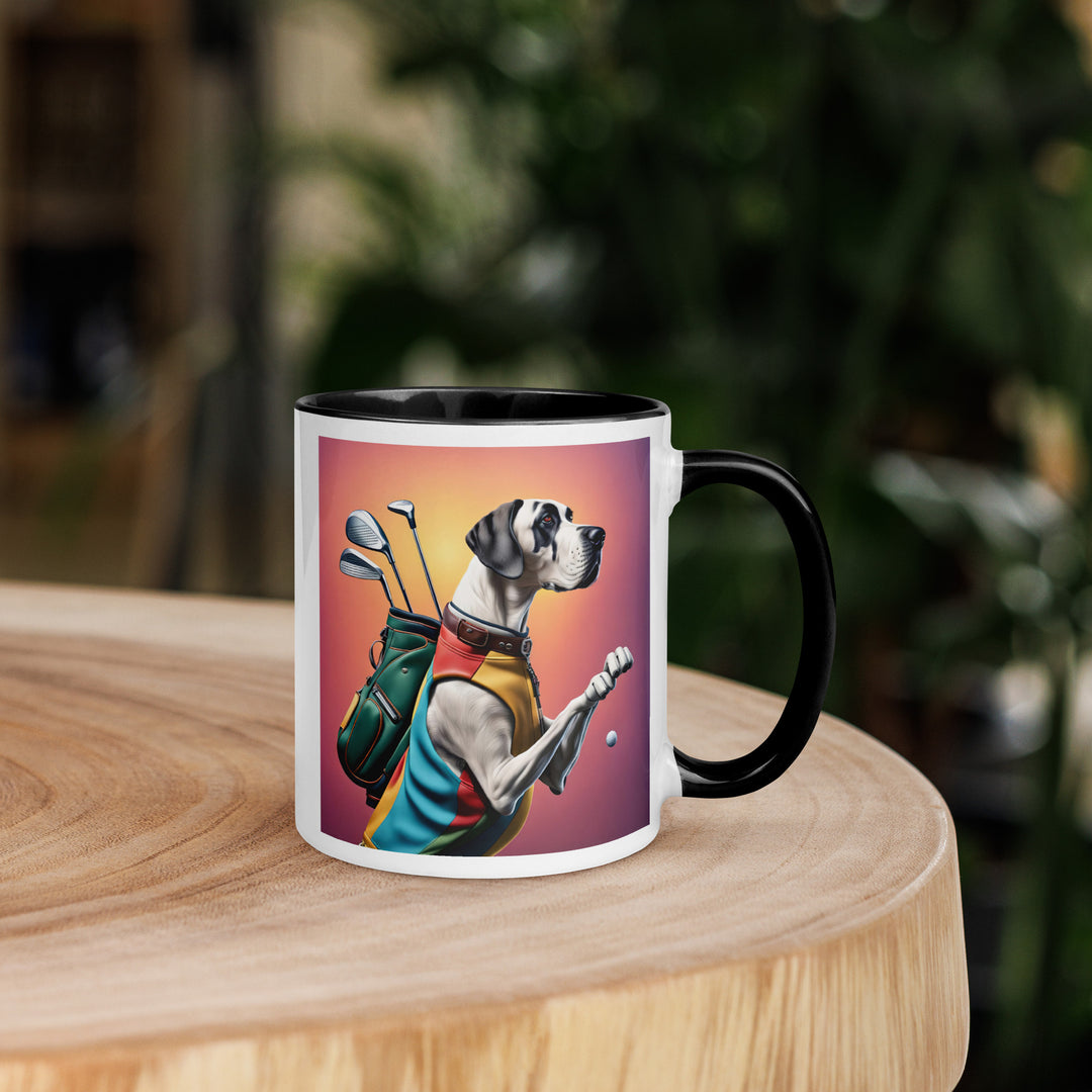 Great Dane Golfer- Mug with Color Inside