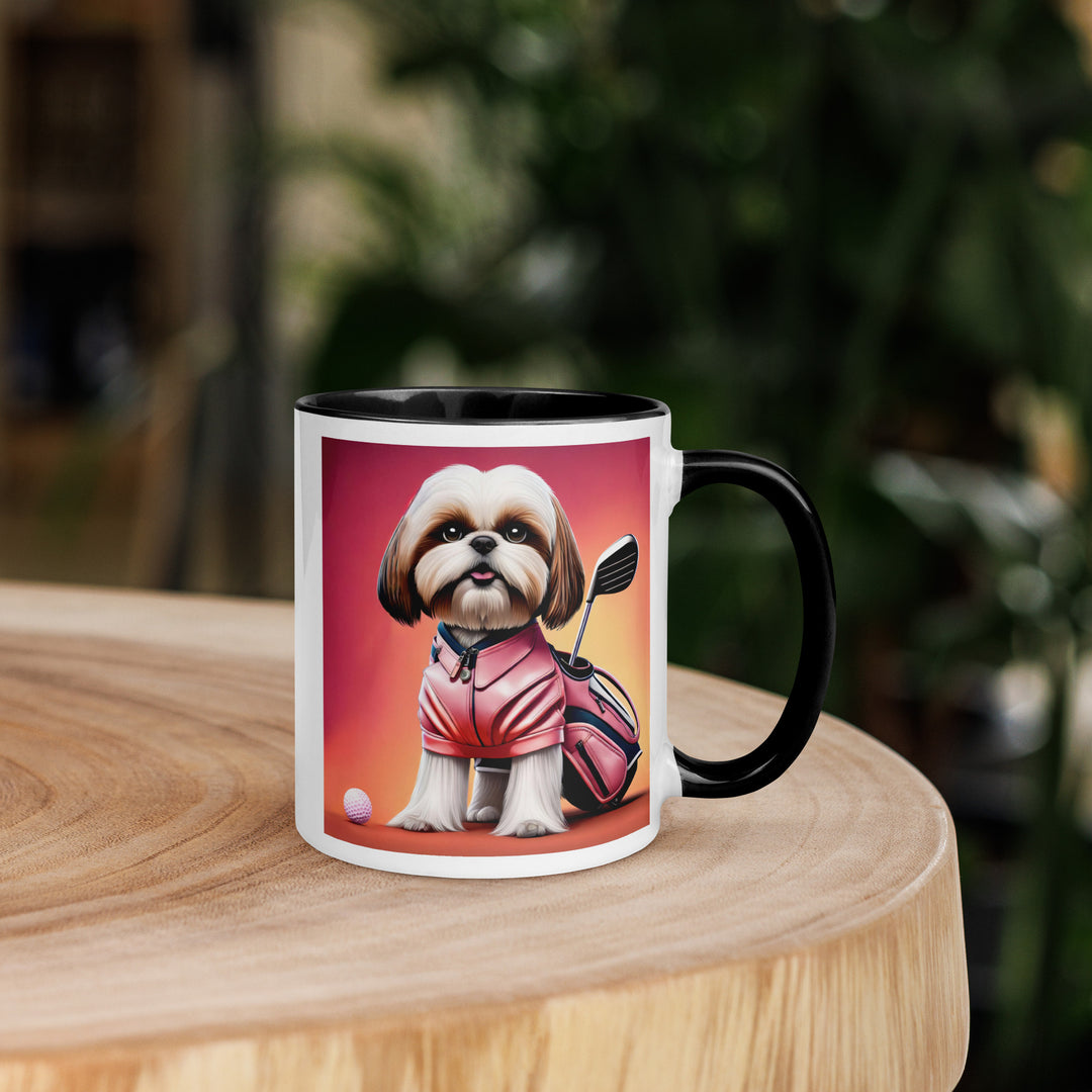 Shih Tzu Golfer- Mug with Color Inside v2