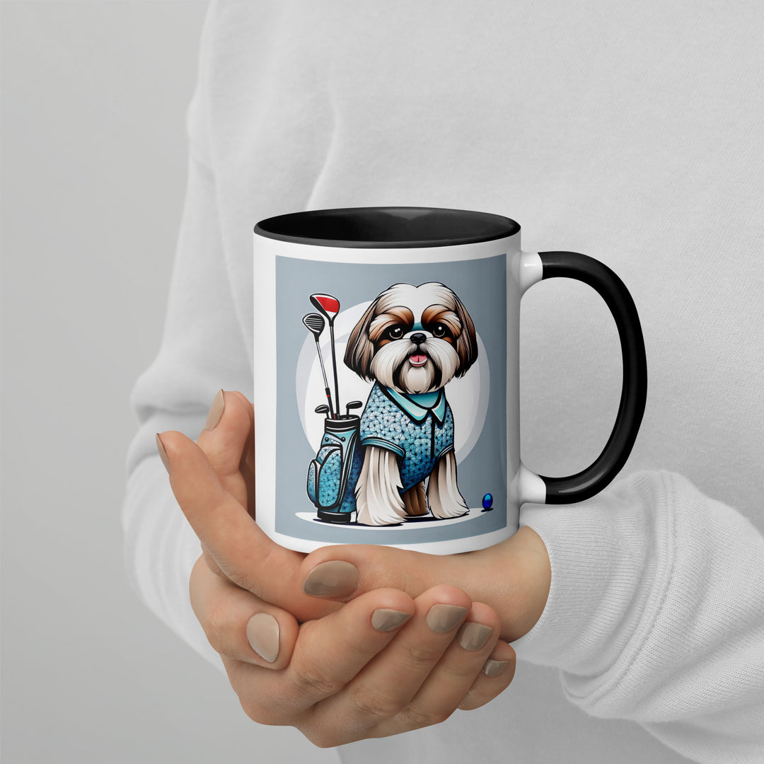 Shih Tzu Golfer- Mug with Color Inside v3