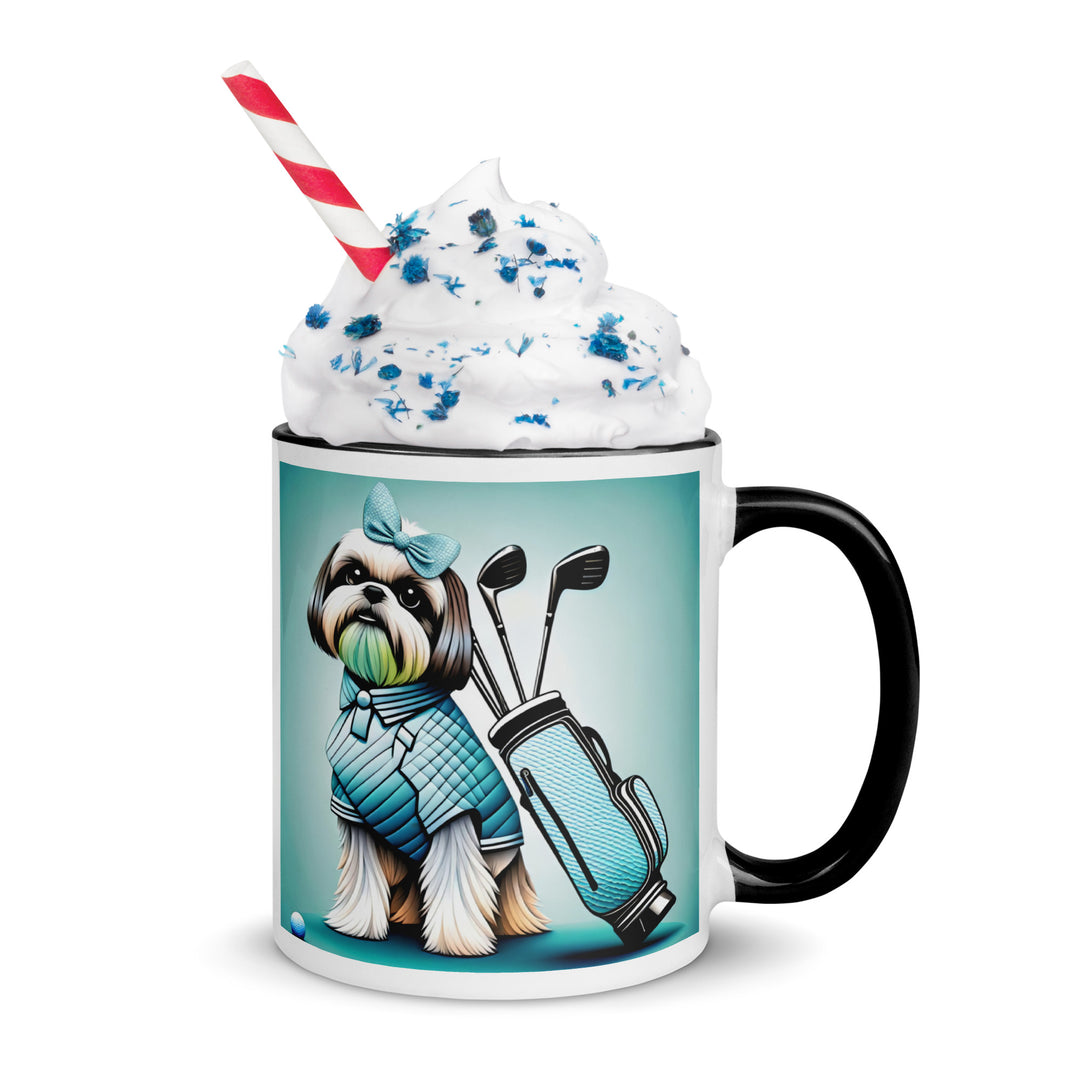 Shih Tzu Golfer- Mug with Color Inside v4