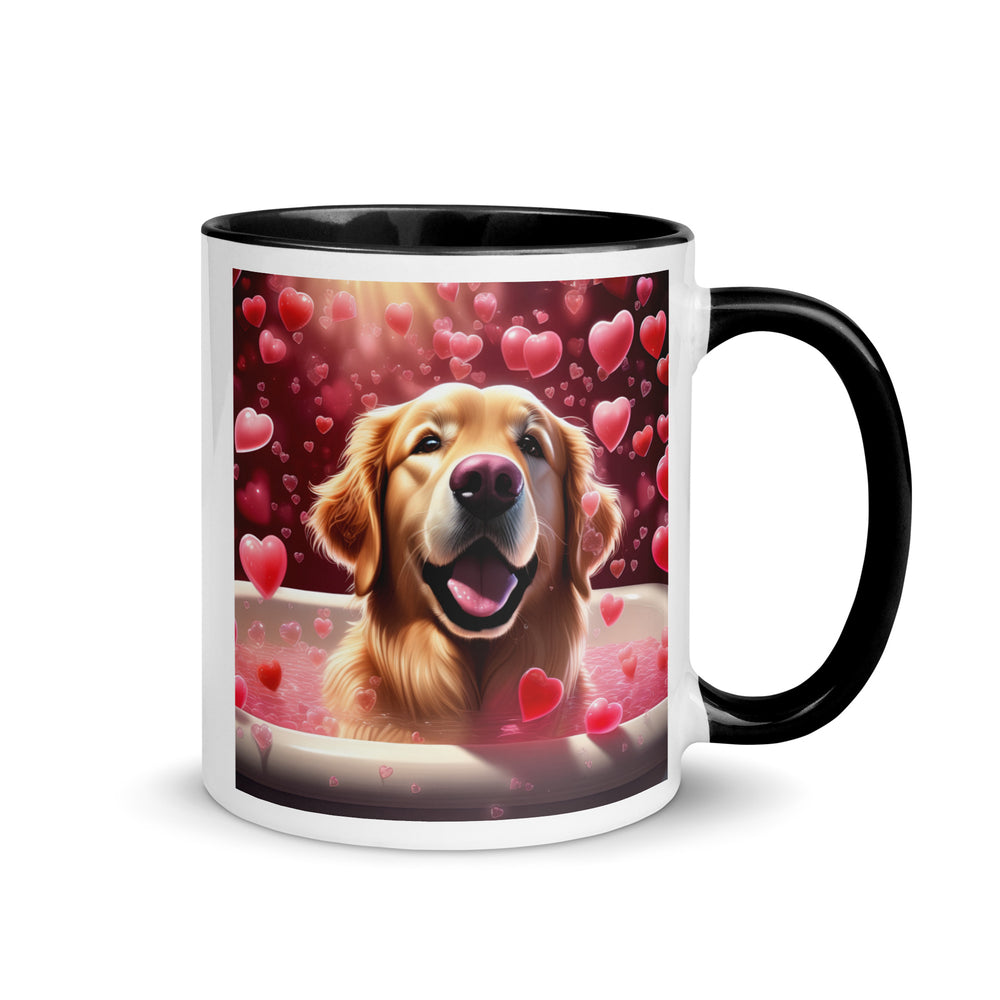 Golden Retriever Romantic- Mug with Color Inside