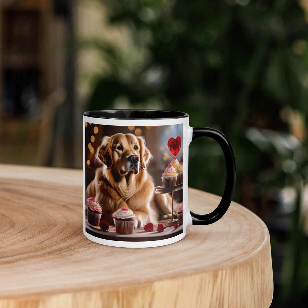 Golden Retriever Romantic- Mug with Color Inside v3