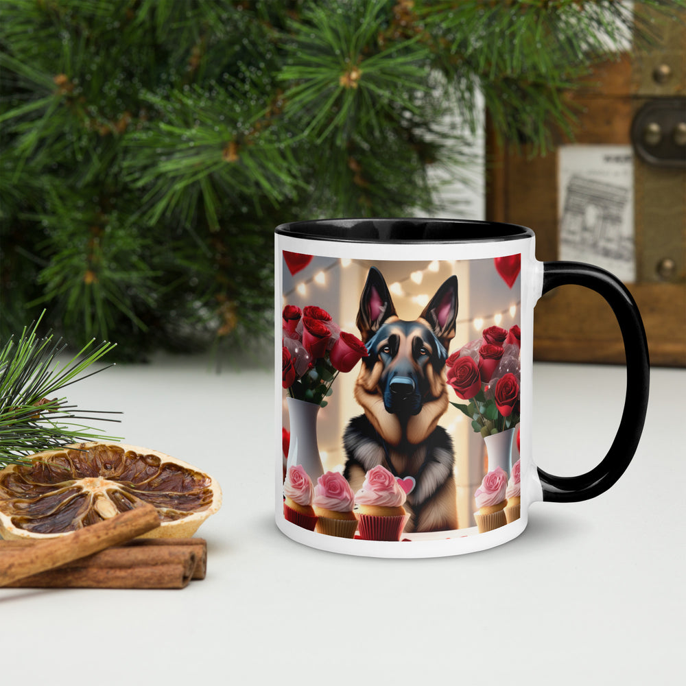 German Shepherd Romantic- Mug with Color Inside v2