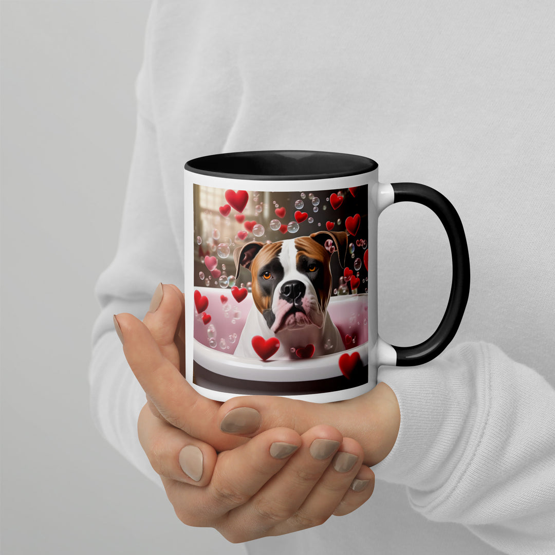 American Bulldog Romantic- Mug with Color Inside