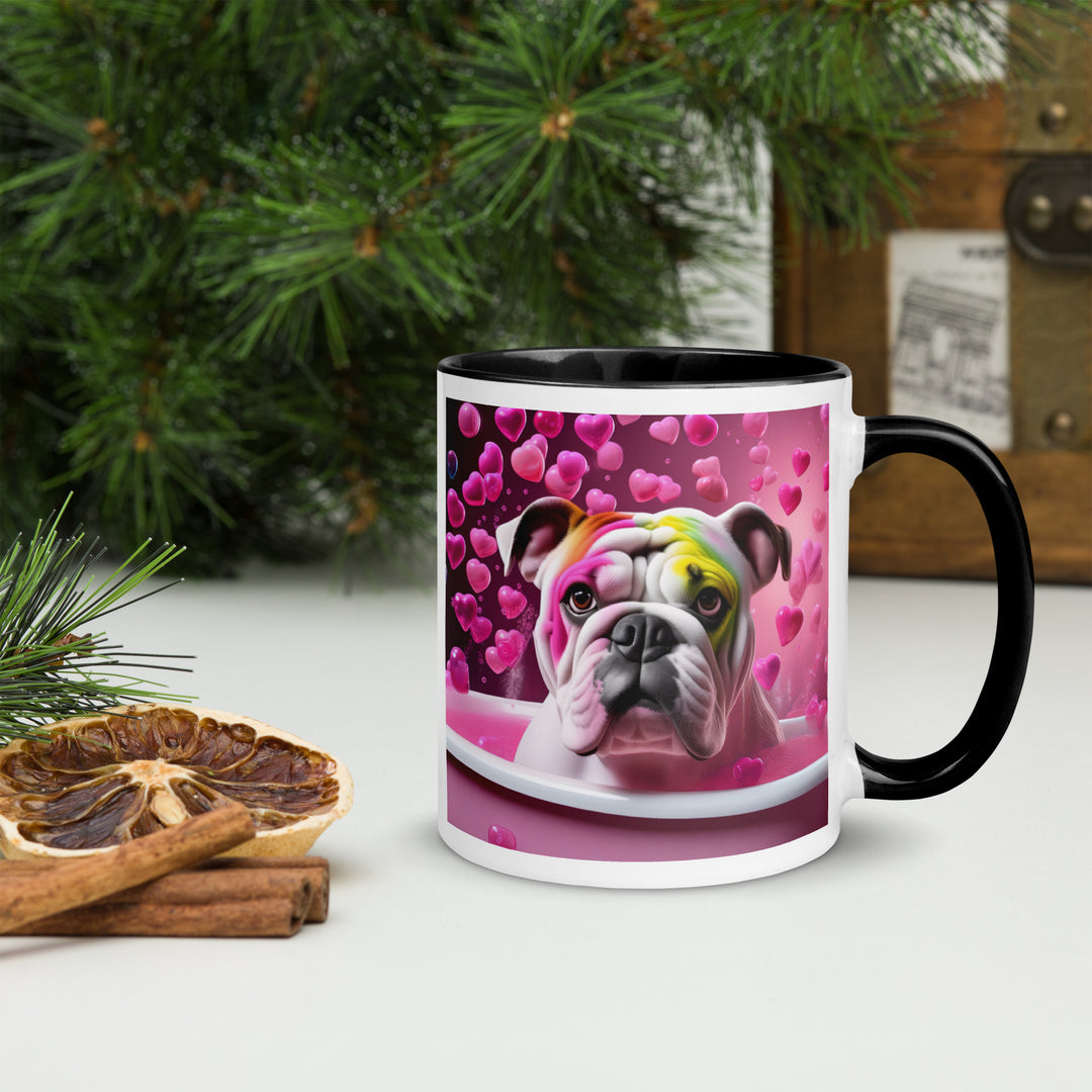 Bulldog Romantic- Mug with Color Inside