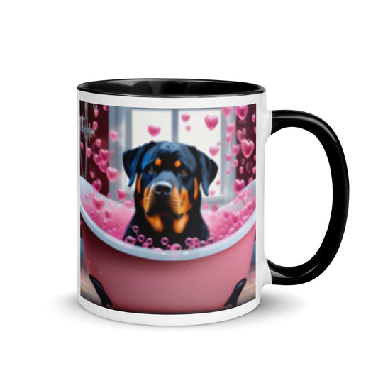 Rottweiler Romantic- Mug with Color Inside v2