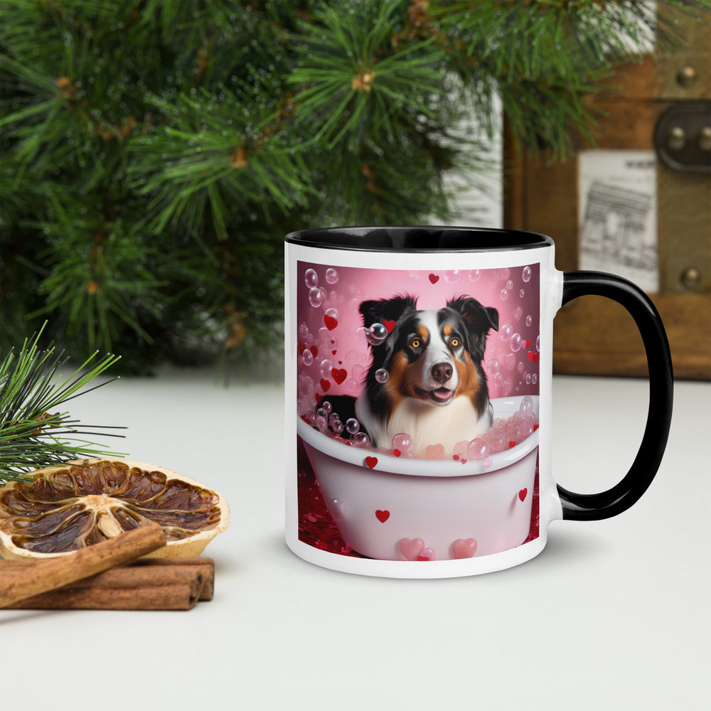 Australian Shepherd Romantic- Mug with Color Inside v2