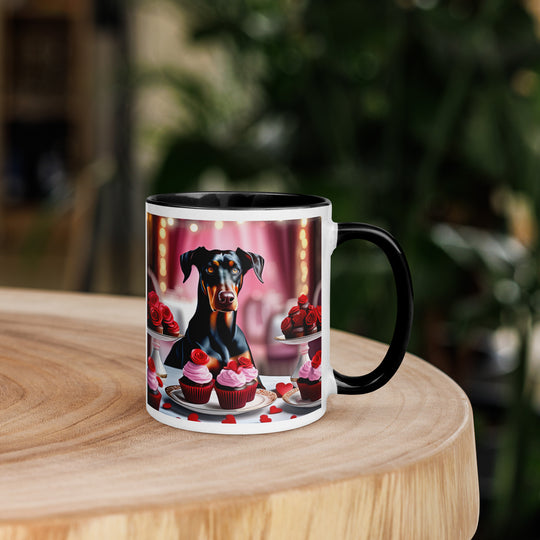 Doberman Pinscher Romantic- Mug with Color Inside