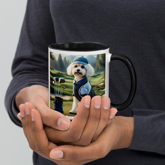 Cavachon Golfer- Mug with Color Inside v4