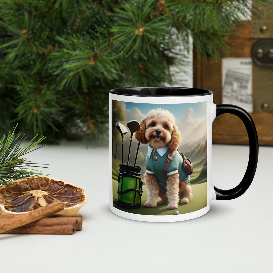 Cavapoo Golfer- Mug with Color Inside