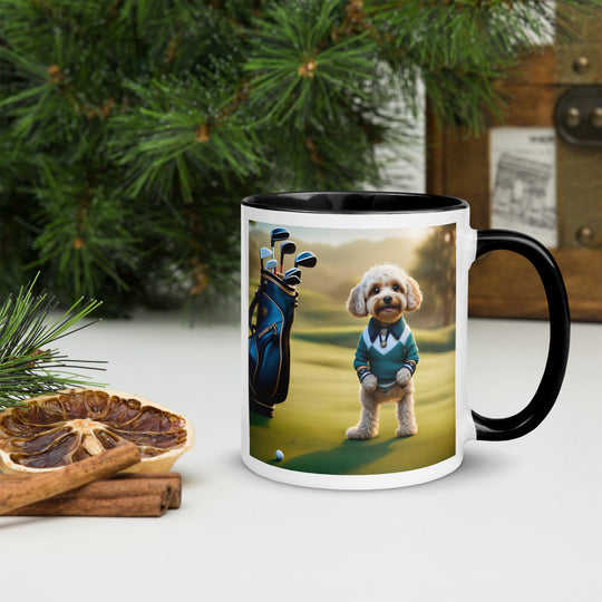 Cavapoo Golfer- Mug with Color Inside v3