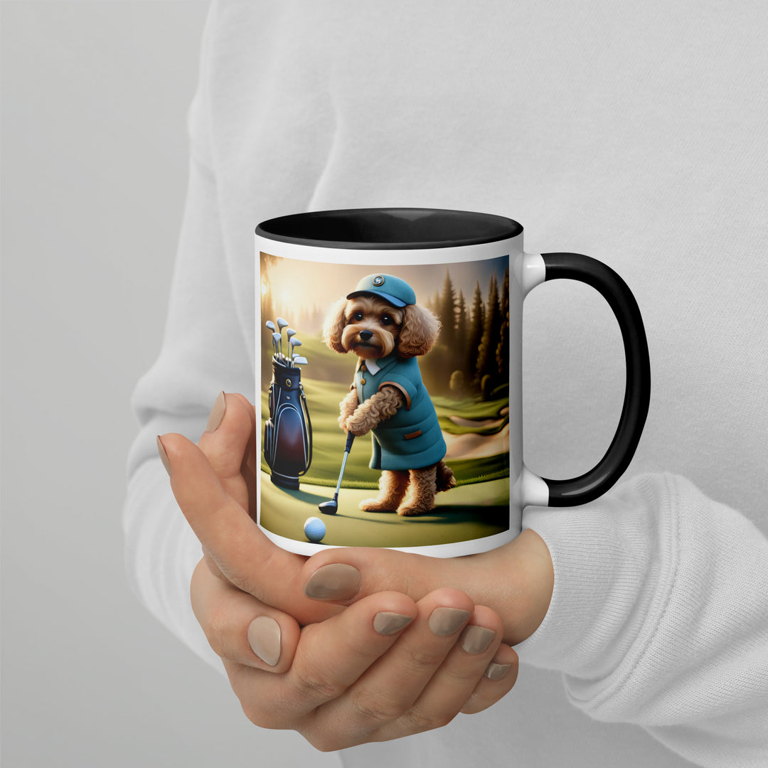 Cavapoo Golfer- Mug with Color Inside v5