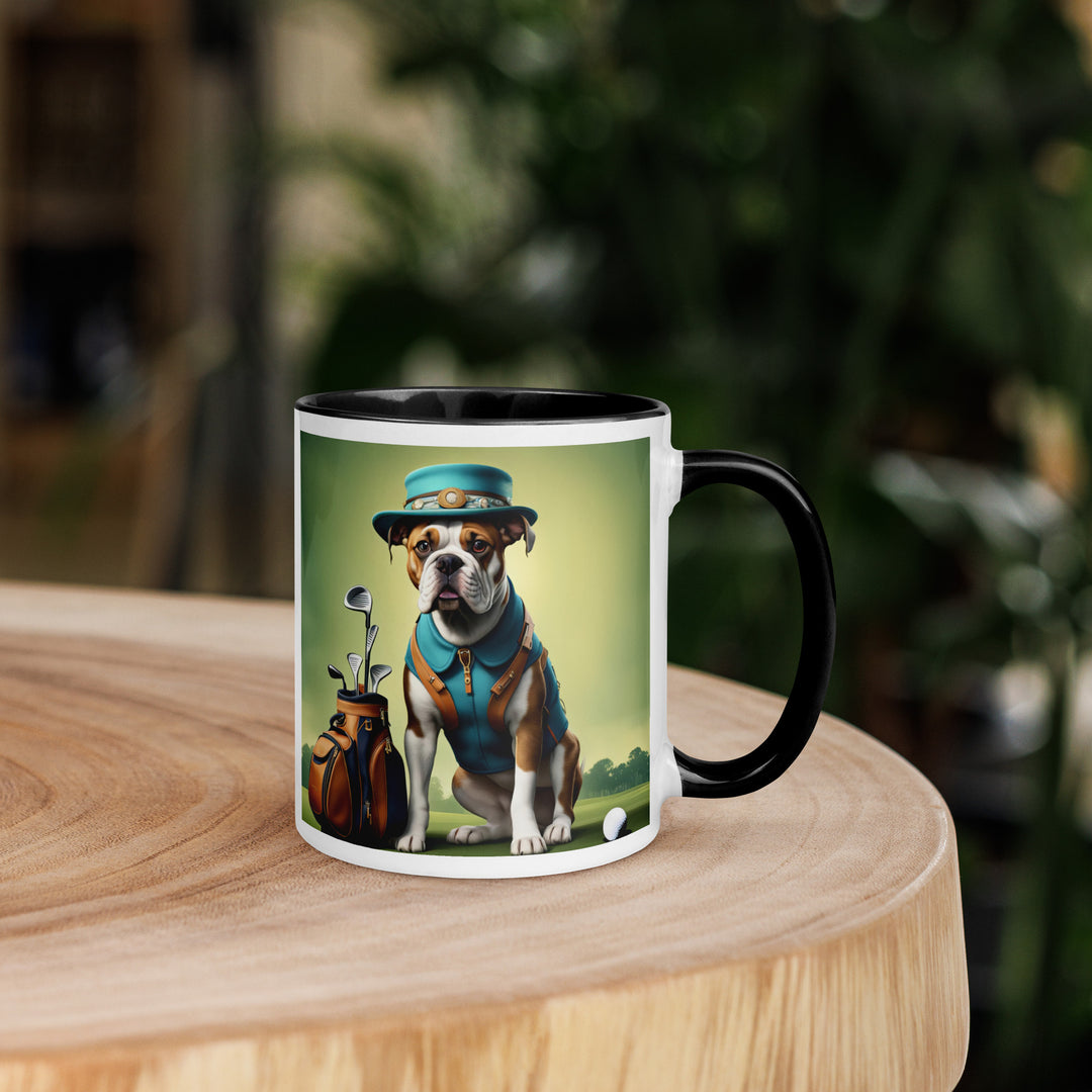 Catahoula Bulldog Golfer- Mug with Color Inside v3