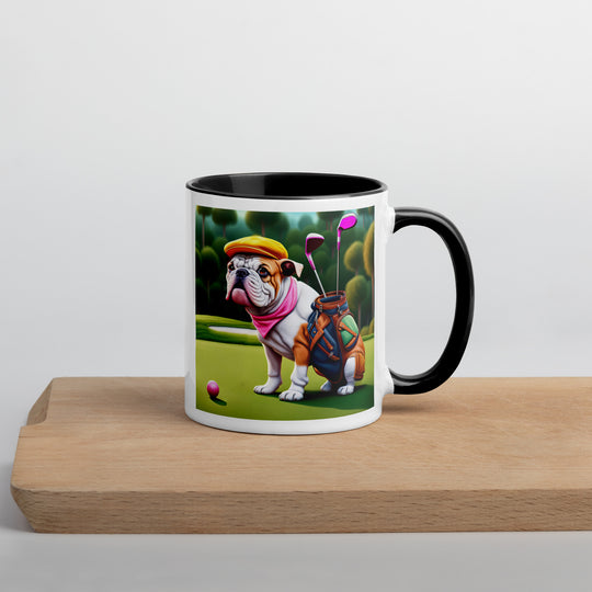 Catahoula Bulldog Golfer- Mug with Color Inside v5