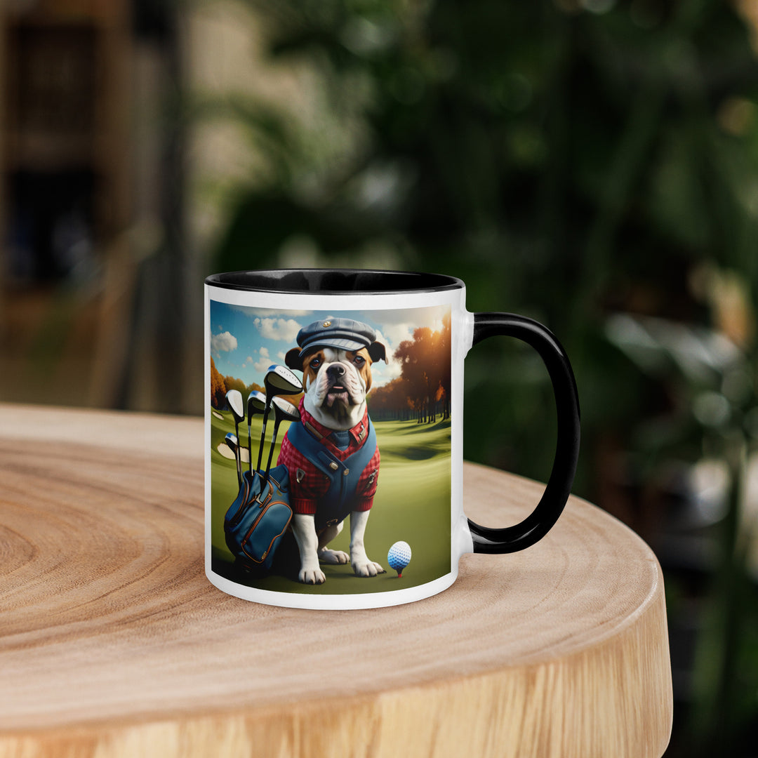 Catahoula Bulldog Golfer- Mug with Color Inside v6