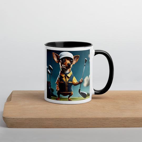 Chiweenie Golfer- Mug with Color Inside v2