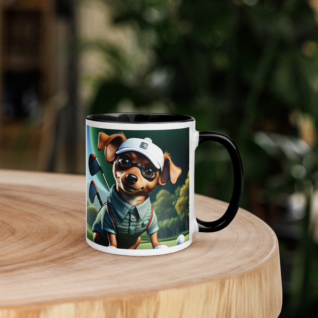 Chiweenie Golfer- Mug with Color Inside v4