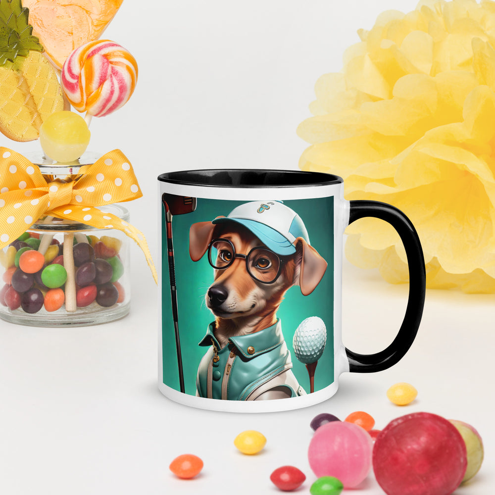 Chiweenie Golfer- Mug with Color Inside v5